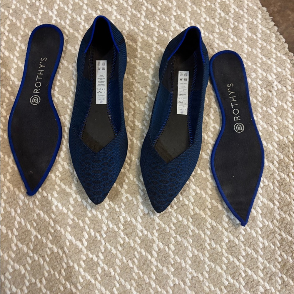 Rothy's Navy Blue Pointed Flats